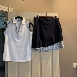 Abacus Navy Blue/White 2-pc Golf Skort/Top Set sz S/P, 8